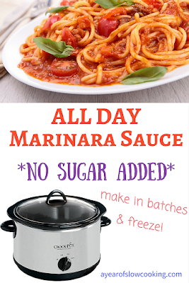 Use your crockpot slow cooker to make big batches of homemade no sugar added pasta marinara sauce. This easy method can use either canned or fresh tomatoes and you have the option of cooking the lean ground meat directly in the sauce, or adding it later to keep it vegetarian. This is a Whole Foods / Whole 30 friendly recipe that is naturally gluten free.