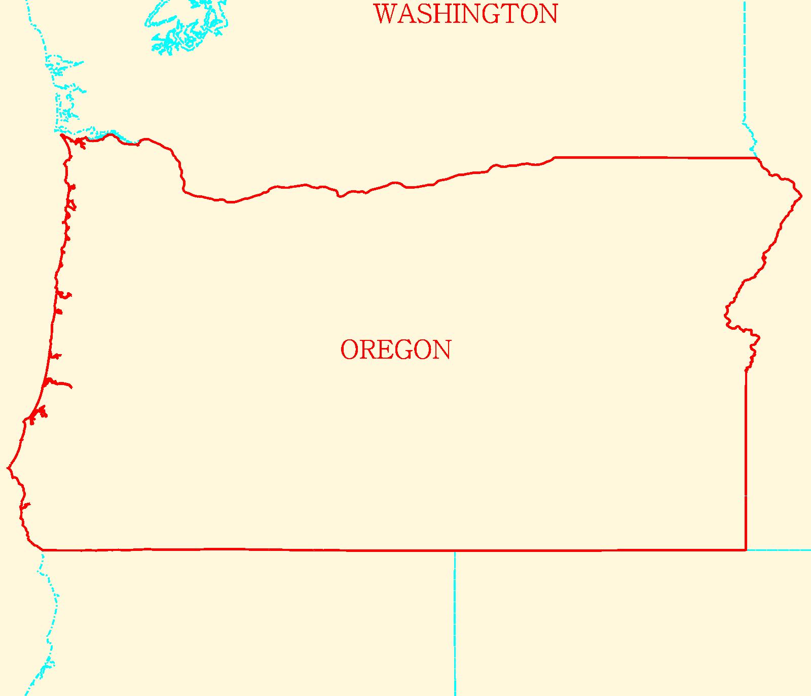 Maps: Oregon Outlined Map