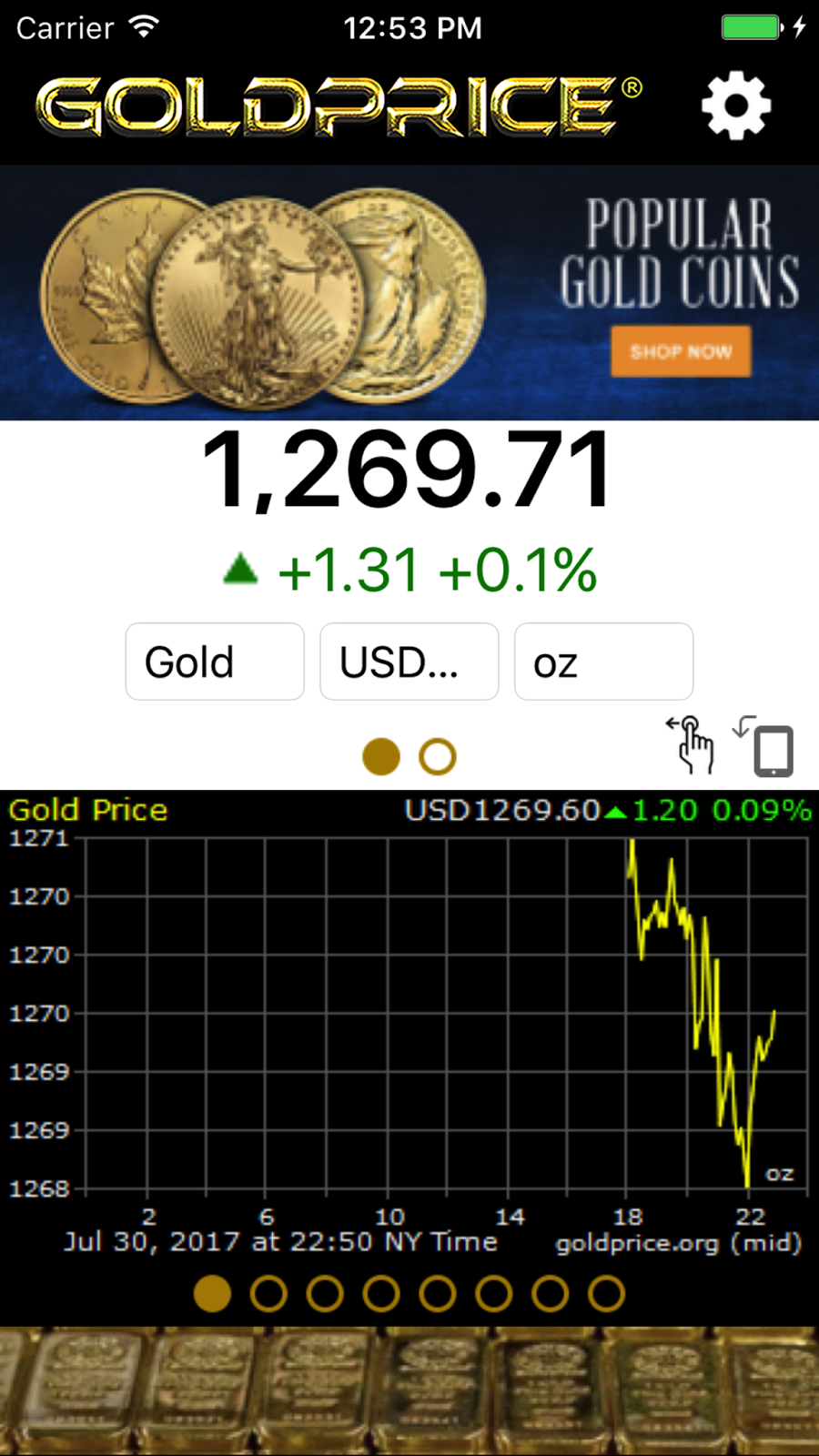 Gold Price iPhone App Gold Price iPhone App