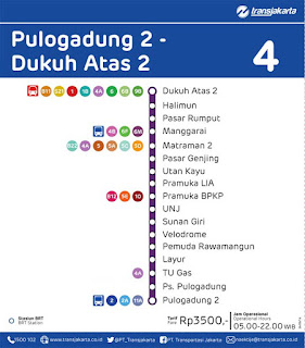 peta rute transjakarta pulogadung - dukuh atas