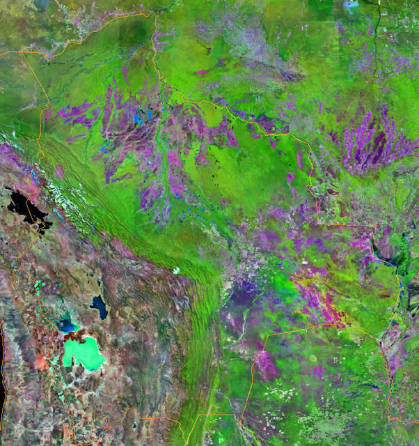 Peta negara Bolivia tampak dari satelit Gambar Peta negara Bolivia tampak dari satelit