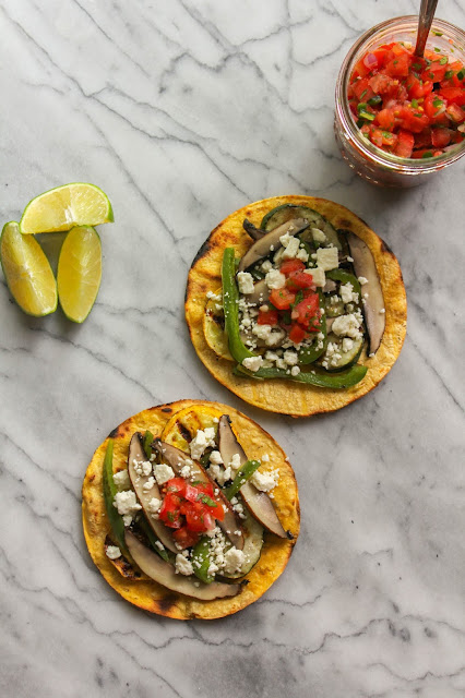 Grilled Vegetable Tostadas with Feta and Fresh Tomato Salsa | The Chef Next Door
