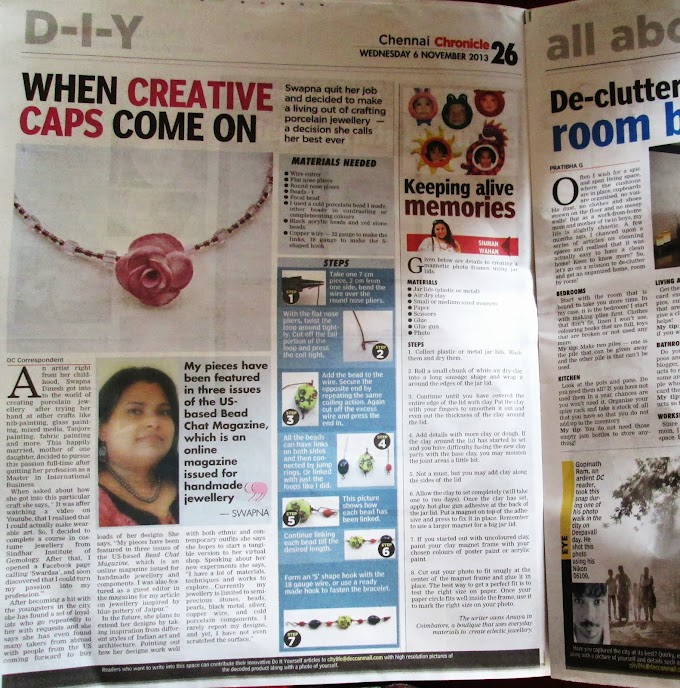 Featured in Deccan Chronicle , Chennai Edition - November 6th.
