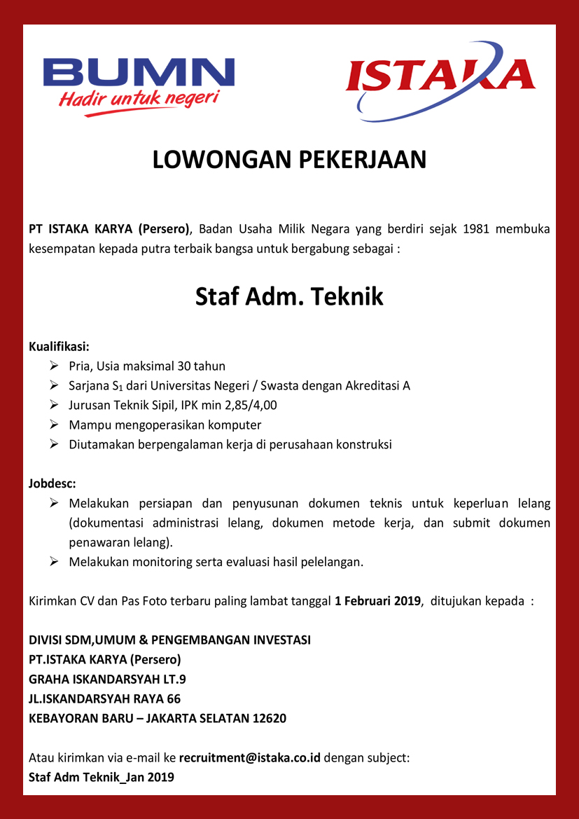Lowongan Kerja Istaka Adsanjaya