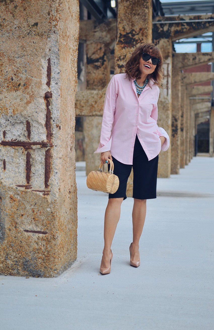 A Pink Oxford Shirt Styled For Work And Date Night MY SMALL WARDROBE