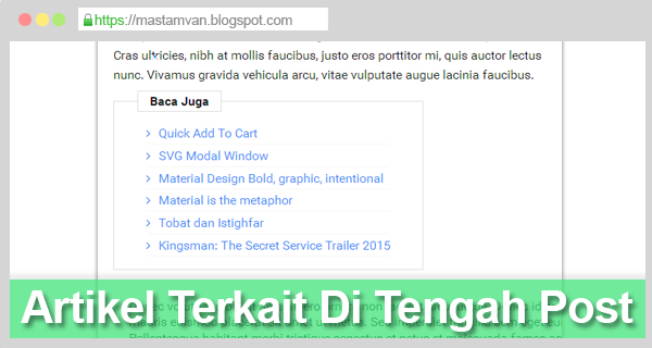 Cara Otomatis Menambahkan Artikel Terkait Di Tengah Postingan Cara Otomatis Menambahkan Artikel Terkait Di Tengah Postingan