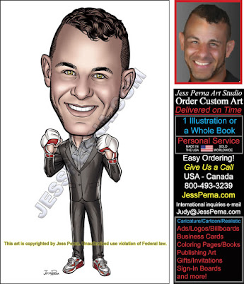 Real Estate Caricature Wearing Boxing Gloves Ad