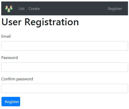 register new user using asp.net core identity