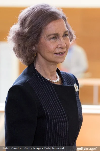 Queen Sofia of Spain attends the awards of the 'Real Fundacion de Toledo' at the 'El Greco' auditorium 