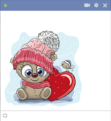 Winter Bear with Heart Emoji
