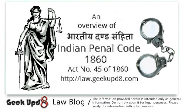 Indian Penal Code 1860 - भारतीय दण्ड संहिता, (Act No.45 of 1860) India