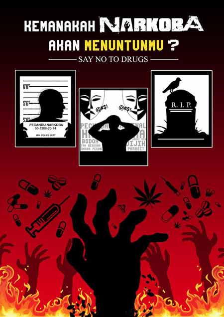 Contoh Gambar Poster Say No To Drugs Deretan Contoh