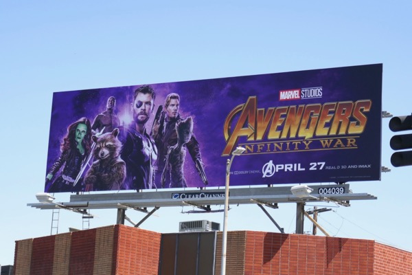 Avengers: Infinity War Thor and Guardians of the Galaxy billboard Venice Boulevard Avengers Infinity War Thor GOTG billboard