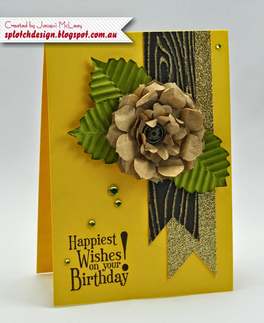Splotch Design Adding ink to paper! Flower Birthday Card