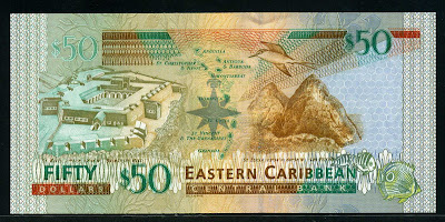 Eastern Caribbean money currency fifty Dollar Banknote bill