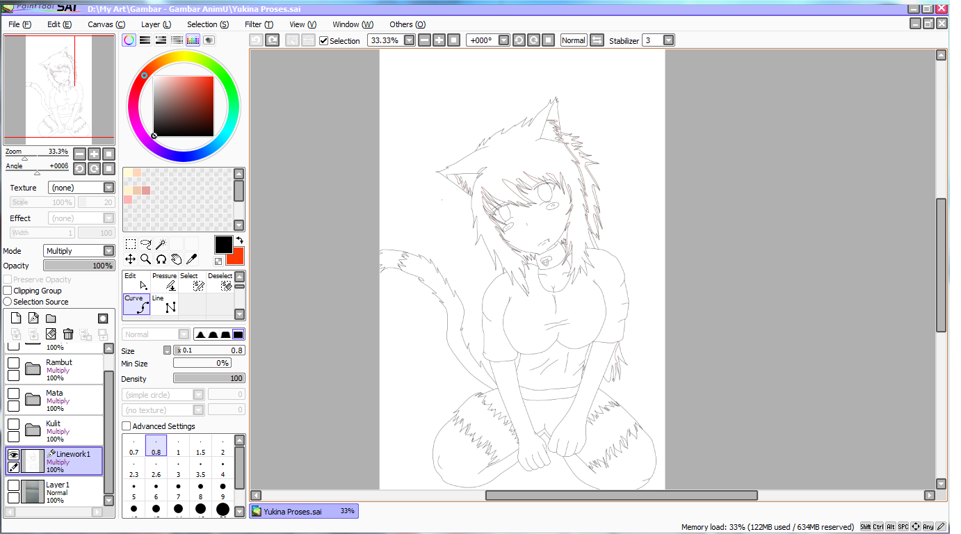 Curve Tool With Paint Tool Sai