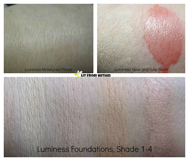 Luminess Air makeup swatches