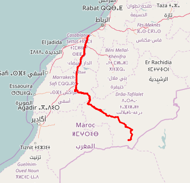 Route Nationale Numéro 9 (RN9 ou N9) Maroc Maps