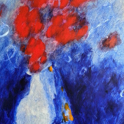 Flowers in the wind series, a painting by Melvis Matos