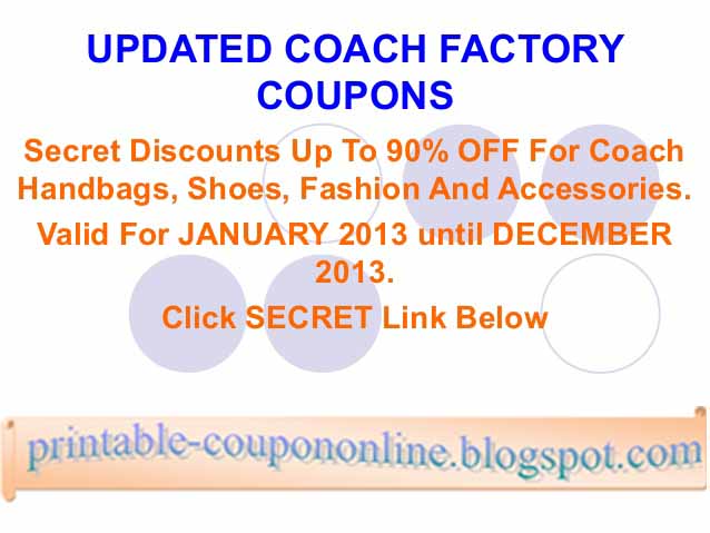 Coach printable coupons january 2018