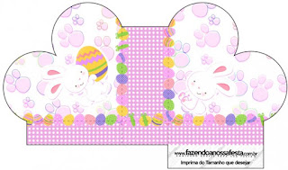 Easter Bunny with Pink and White Squares: Free Printable Boxes. Easter Bunny with Pink and White Squares: Free Printable Boxes.