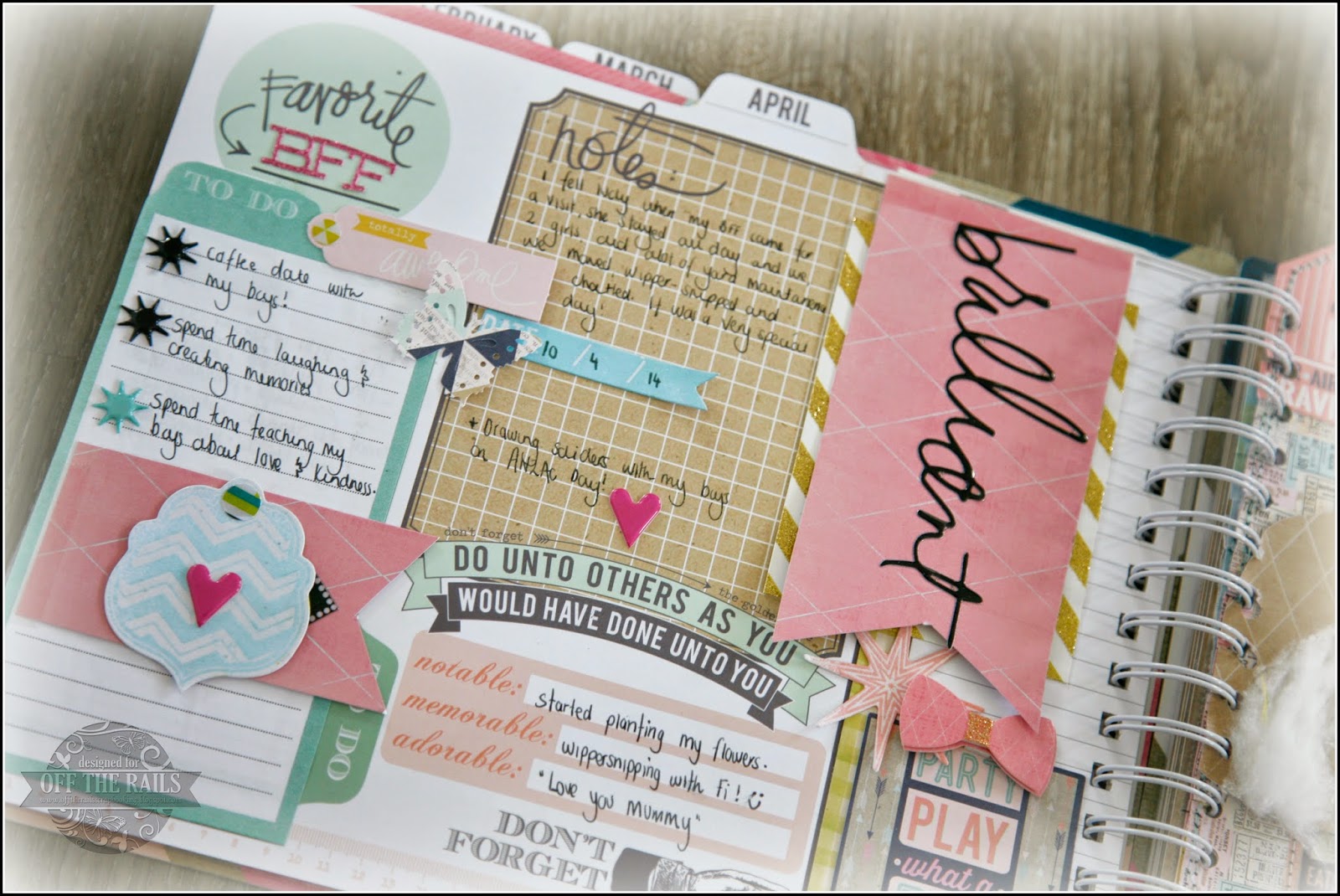 Off the Rails Scrapbooking: April Memory Planner with Felicity