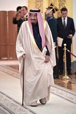 King Salman bin Abdulaziz Al Saud of Saudi Arabia in the Kremlin.