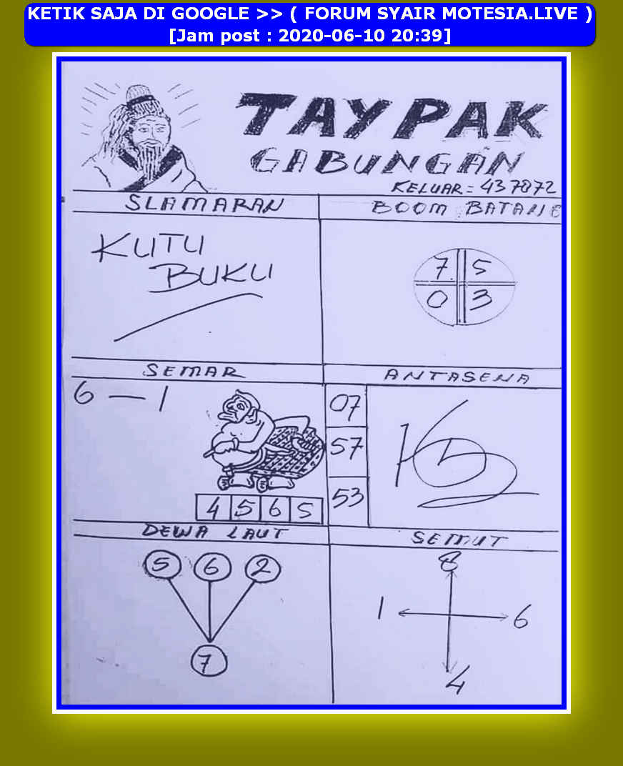 1 New Message Kode Syair Hongkong 10 Juni 2020 Forum Syair Togel Hongkong Singapura Sydney