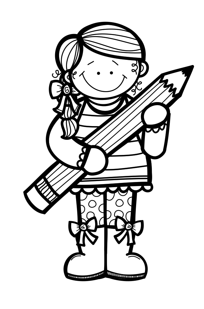 kindergarten clip art black and white - photo #6