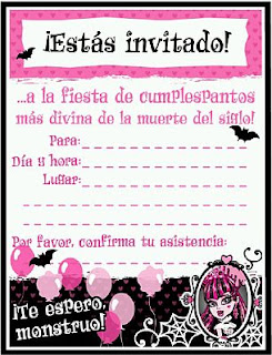 Tarjetas de Cumpleaños de Monster High