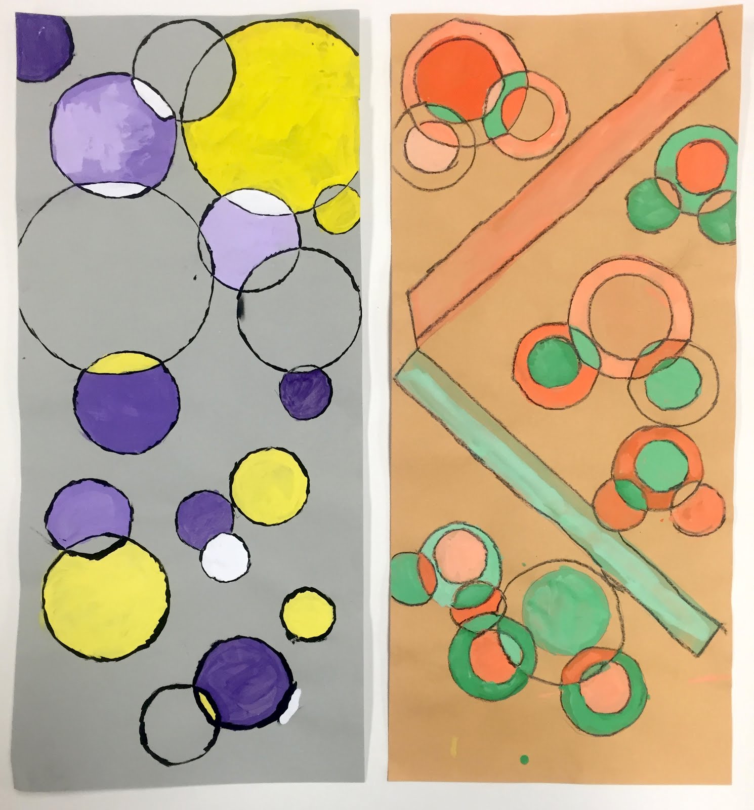 Thomas Elementary Art Nonobjective Tint Paintings by 4th Grade