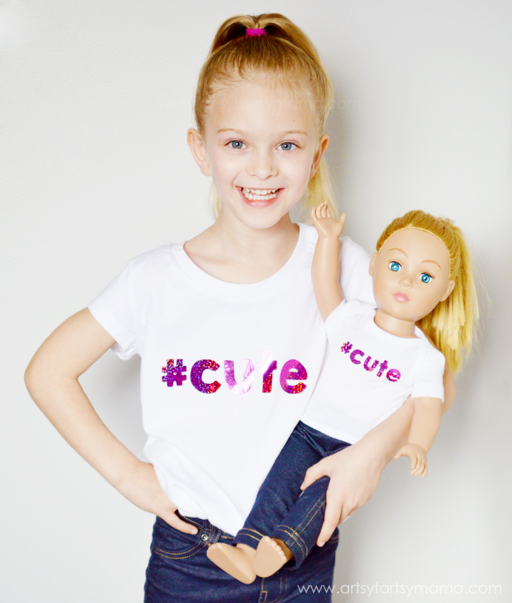 Easy Girl and Doll Matching Shirts at artsyfartsymama.com