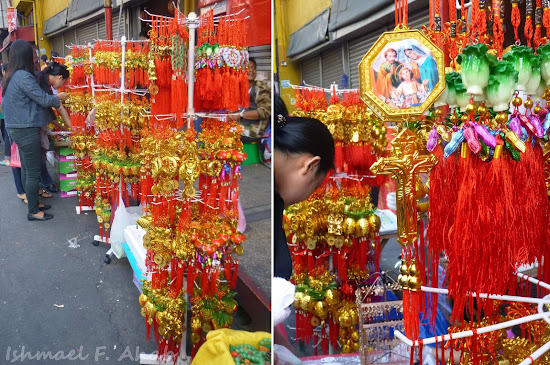 Binondo Chinatown 2014 Chinese New Year - lucky charms for sale along Ongpin Street
