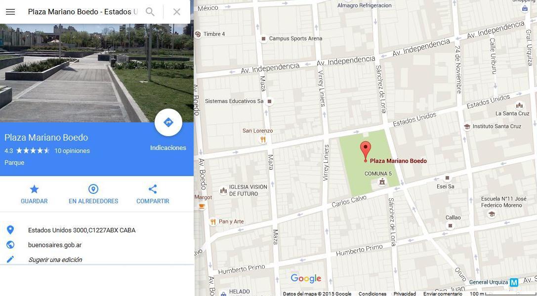 GARDEL EN SUS MONUMENTOS: En la Plaza Mariano Boedo - Buenos Aires
