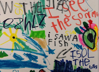 Reederama: Kindergartners practice writing with the five senses.