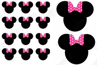 Mini Kit de Minnie Mouse Fucsia y Negro para Imprimir Gratis. Mini Kit de Minnie Mouse Fucsia y Negro para Imprimir Gratis.