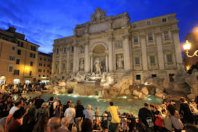 Large crowds flock to the Trevi at all hours of the day