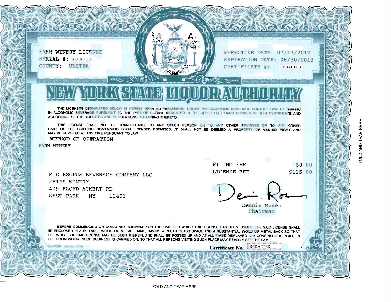 Farm Winery License Granted to Shier Winery