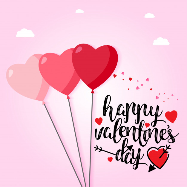 Happy Valentine's day with light pink background Free Vector
