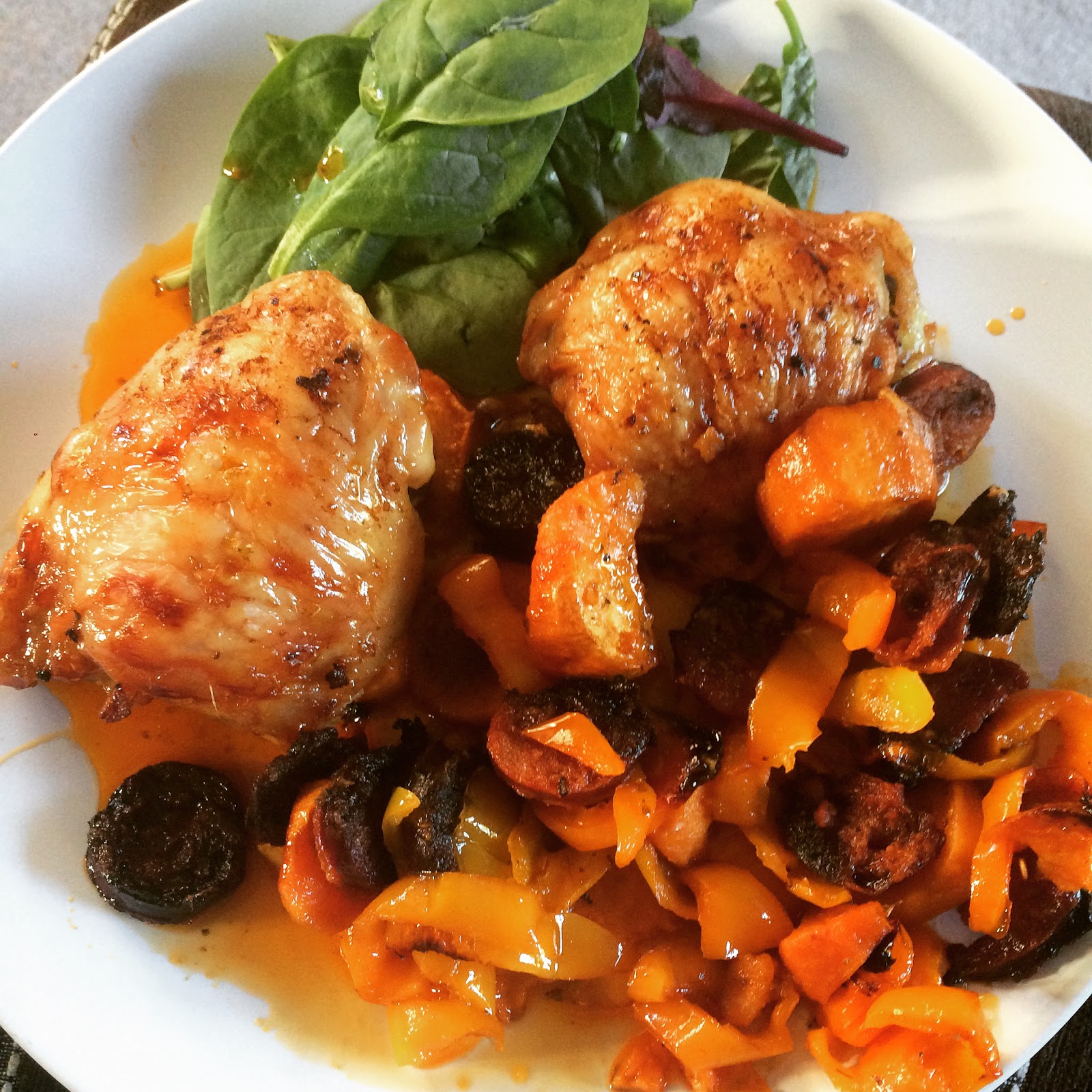 What I had for tea today Portuguese inspired chicken tray bake!