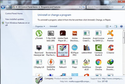 uninstall Bronze Aid via Control Panel