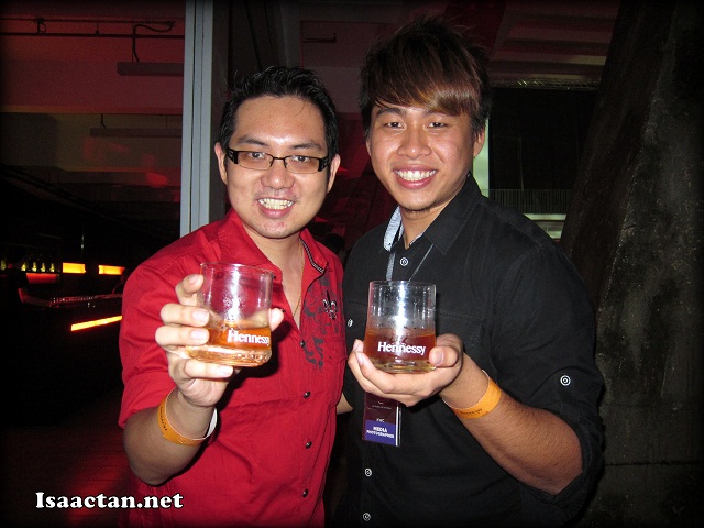With buddy Benjamin promoting our drinks that night