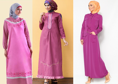 Contoh Baju Muslim Katun Polos