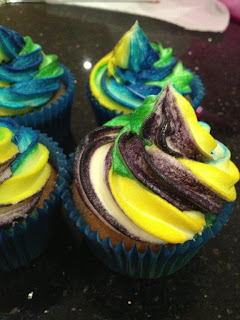 Psychedlic Rainbow Cupcakes