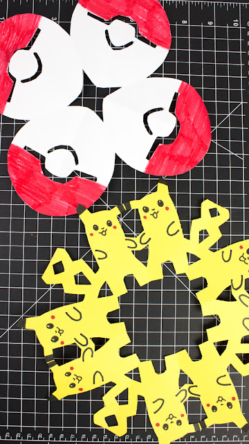 How to Cut Pokeball and PIkachu Snowflakes- Such a fun winter Pokemon paper Craft for kids