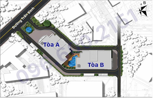 Mặt bằng các tòa chung cư The Garden Hill - 99 Trần Bình Mặt bằng các tòa chung cư The Garden Hill - 99 Trần Bình