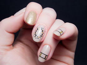 Metallic gold nail art decals via @chalkboardnails