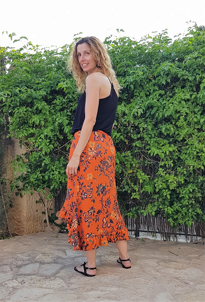 falda flores hecha a mano