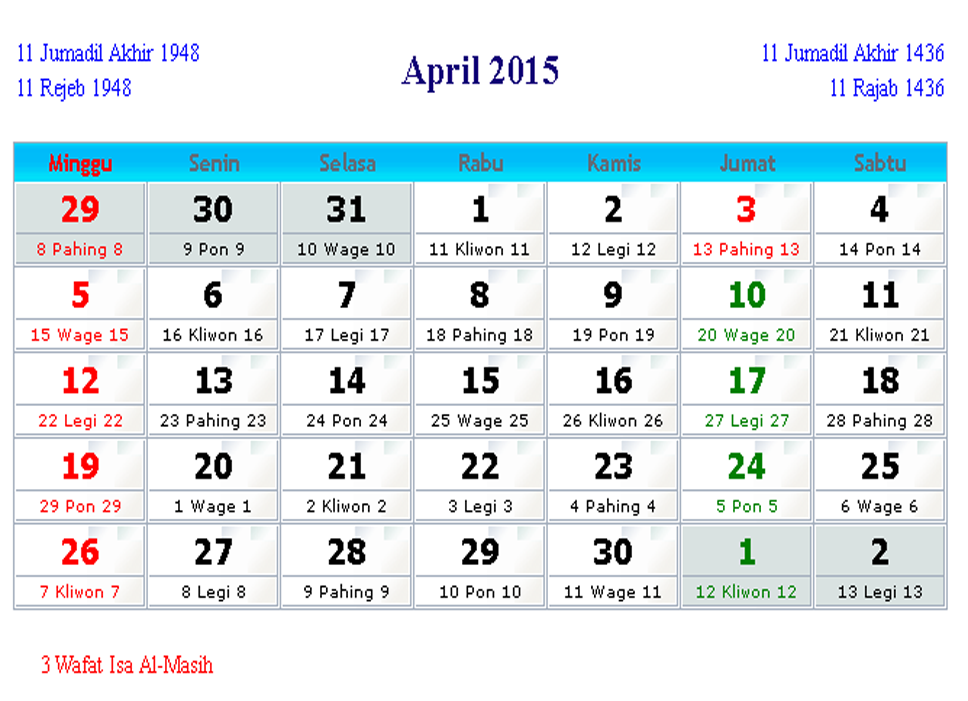 Maulid Nabi Kalender 2015 - Sumpah Pemuda '17