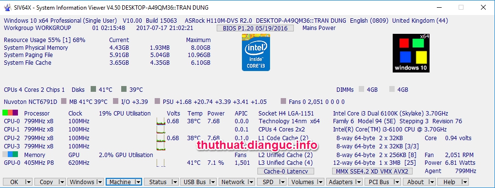 System Information viewer portable 4.50 – Kiểm tra đầy đủ thông tin máy tính